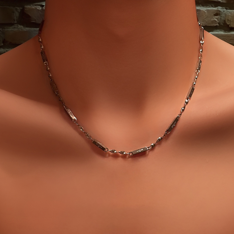 钛钢项链 莫比乌斯星芒锁骨链颈链不掉色潮男百搭扭曲拼接坠链ins