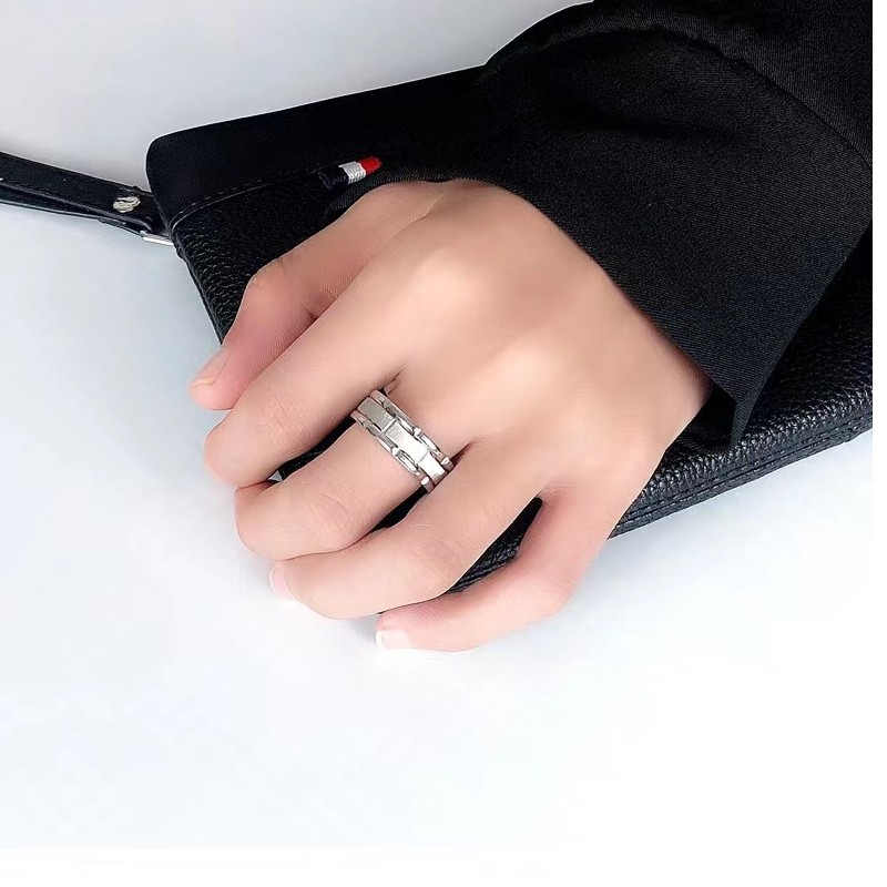 钛钢戒指 【磨砂戒指】 欧美时尚百搭情侣个性款气质轻奢小众不掉色