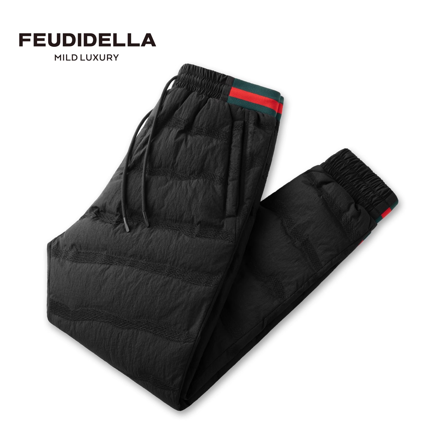 FEUDIDELLA男士羽绒裤修身冬季新款保暖鹅绒棉裤时尚户外束脚裤子
