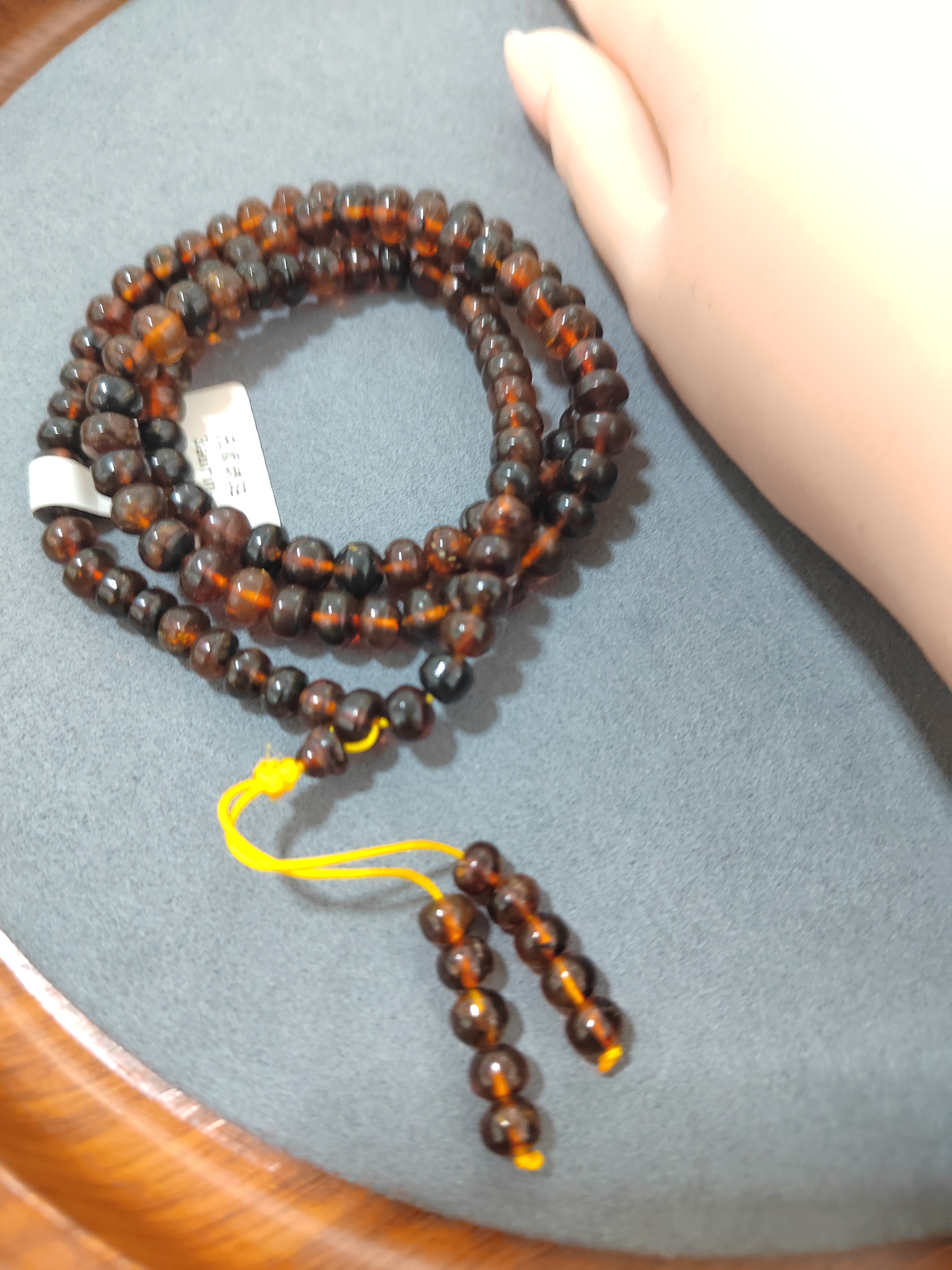 6mm108黑翳手串多圈抚顺琥珀蜜蜡