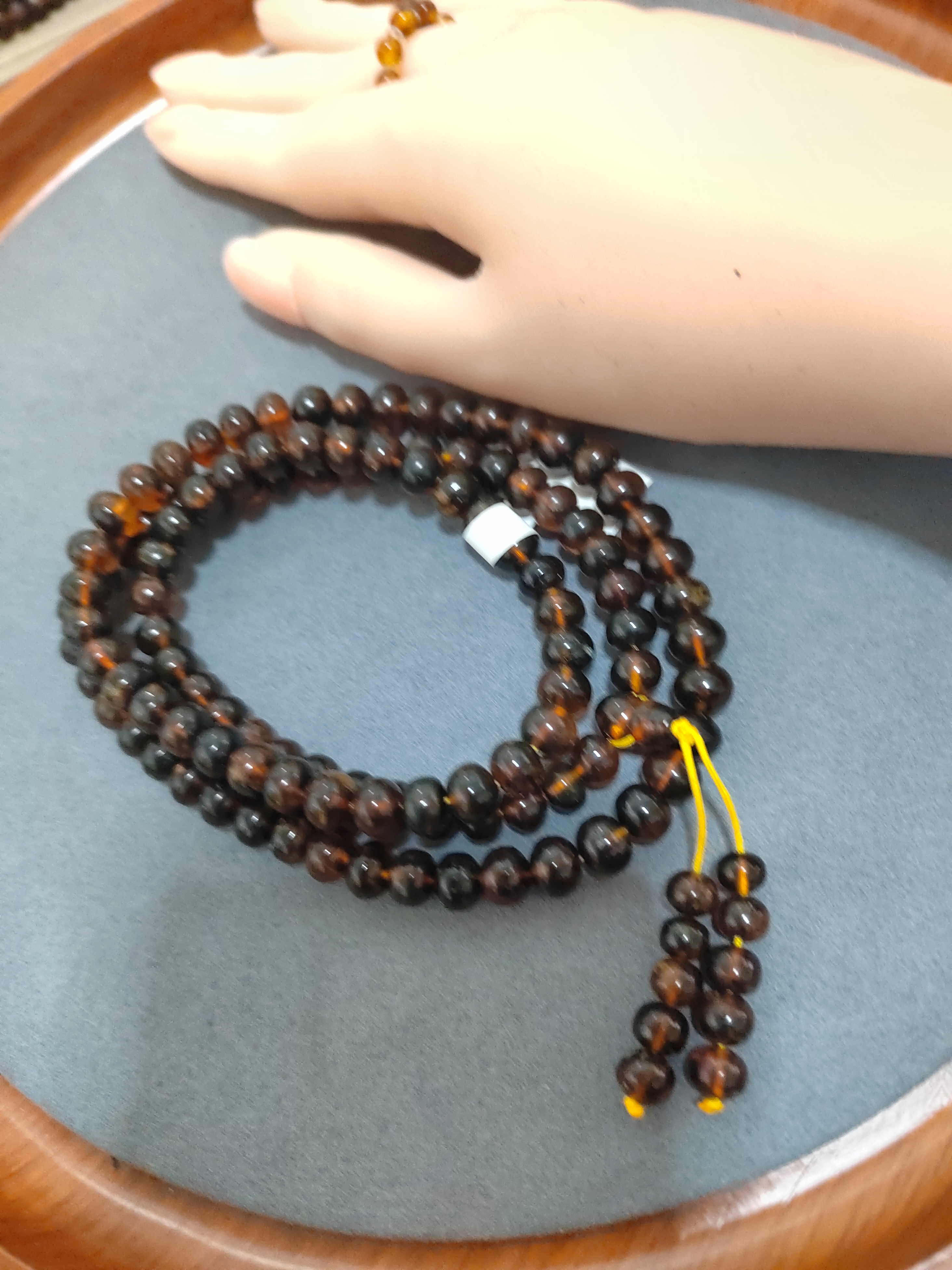 7mm108抚顺琥珀多圈手串项链翳珀时尚手工民族风复古