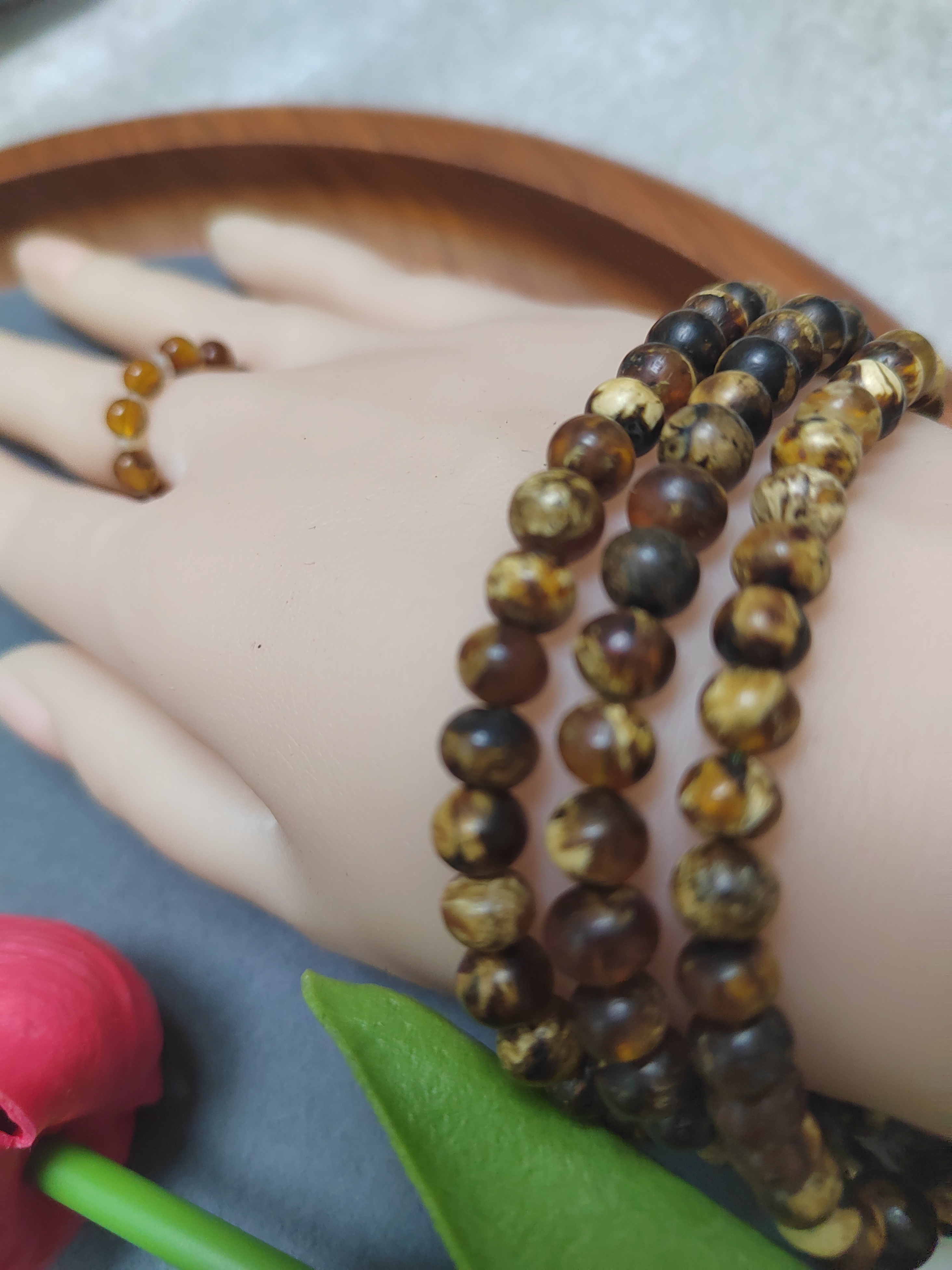 6mm108蜡花抚顺琥珀蜜蜡手串项链