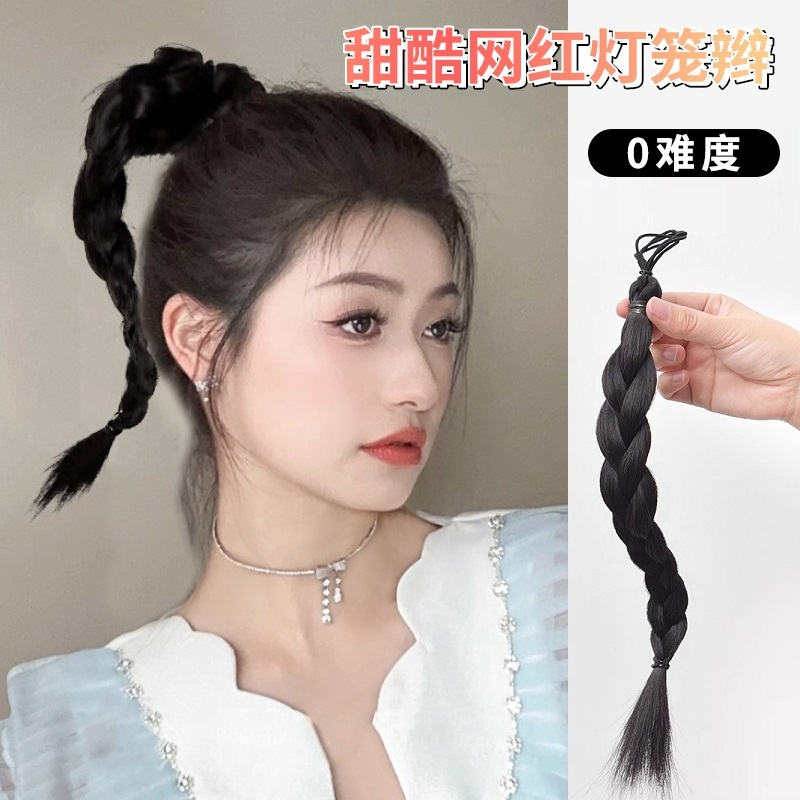 假发辫子女翘尾麻花辫仿真发甜酷风自然短高马尾发圈式网红小辫子