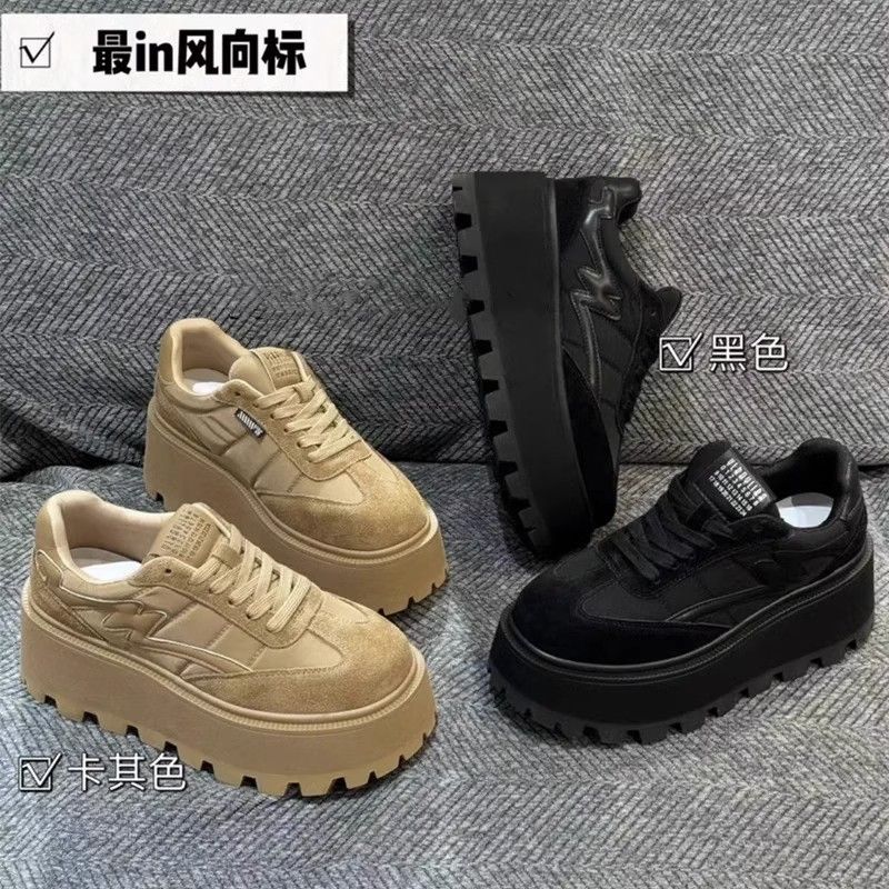 欧洲站矮子乐松糕厚底阿甘鞋女秋冬新款轻便休闲运动鞋子英伦风