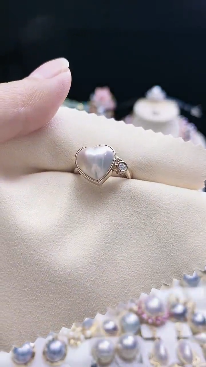 【闪购商品】拼合珍珠（马贝珠）戒指18K金镶嵌马贝戒指