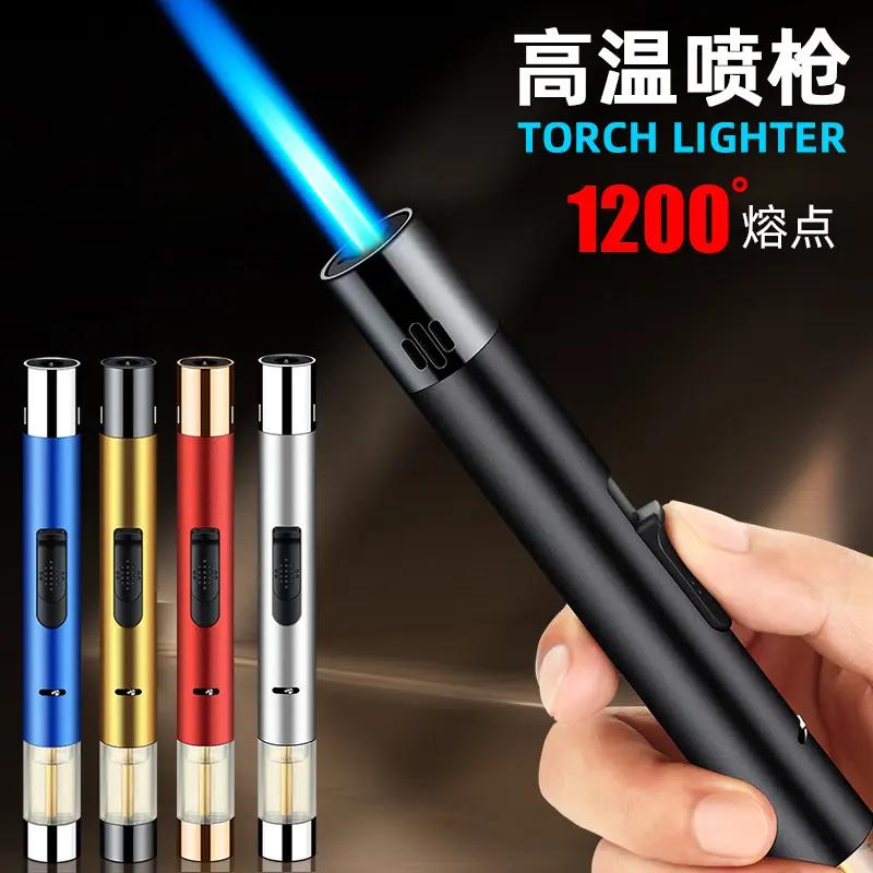 直冲防风使用纯铜蓝焰喷枪充气打火机点火枪煤气灶厨房点香专用