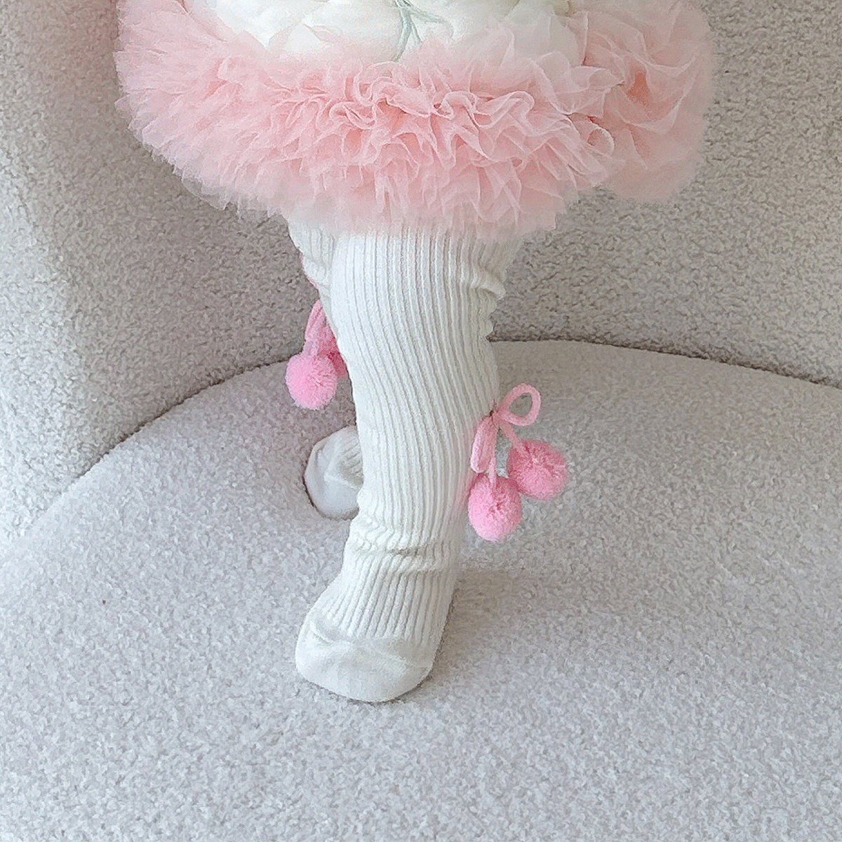 宝宝加绒小袜子可爱球球裤袜小公主外出百搭小袜子Z1238