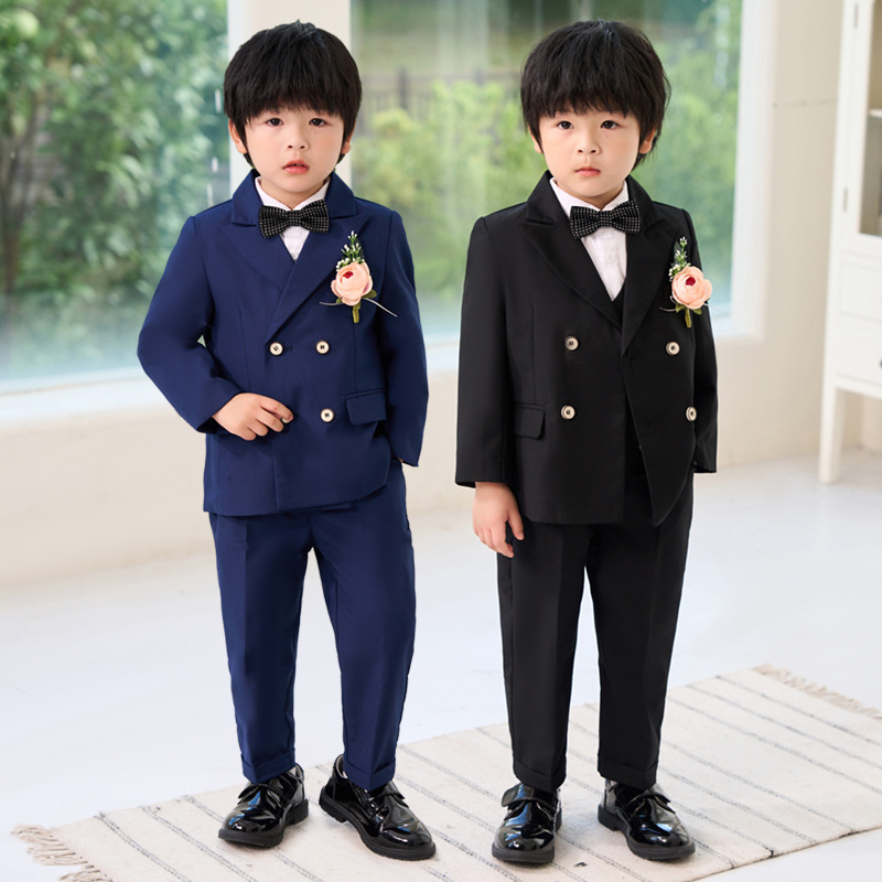 帅气男孩小西装套装春夏儿童礼服男童周岁宝宝韩版花童英伦演出服