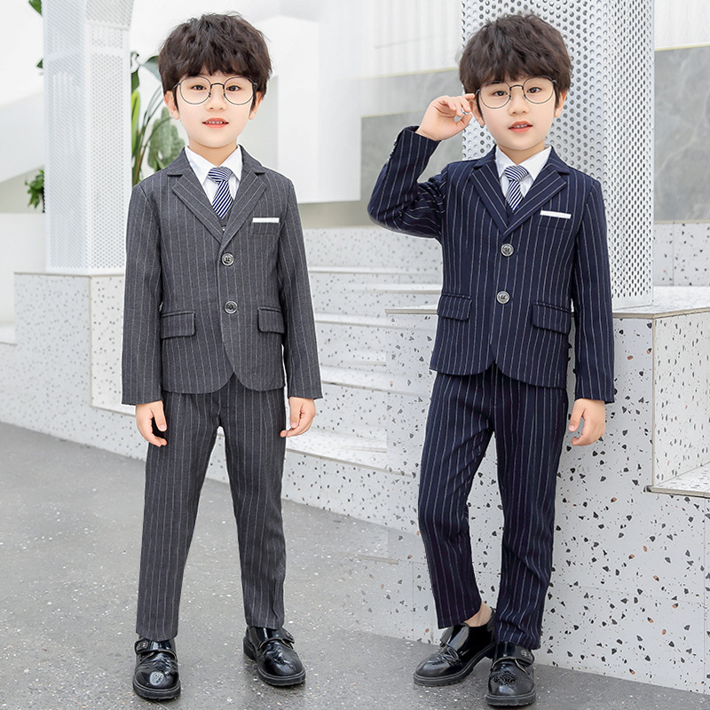2024男童小西装春秋新款韩版童套装潮范小孩西服花童走秀儿童礼服