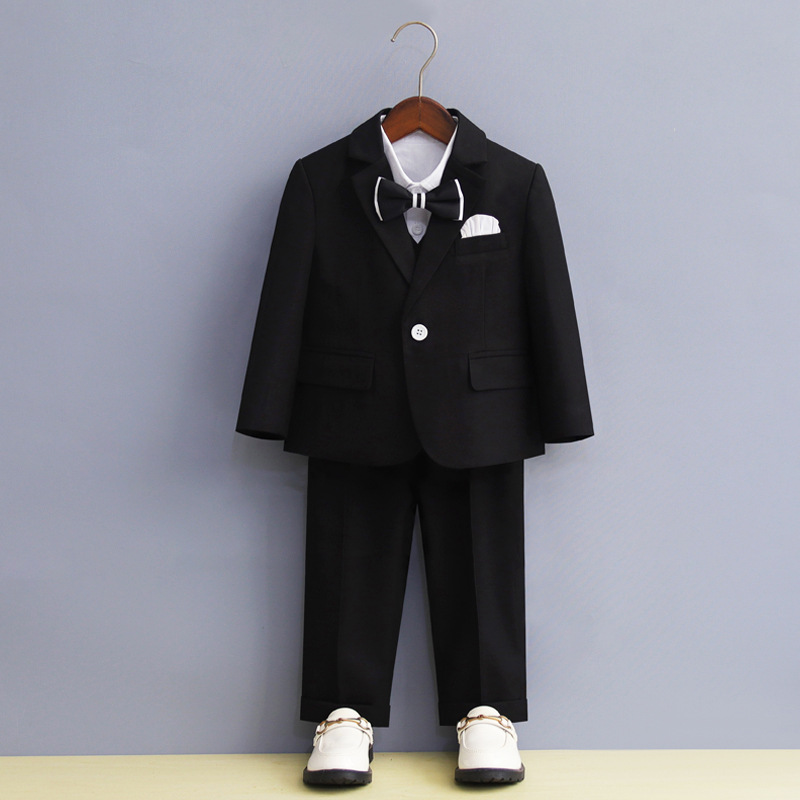 儿童西装套装大童花童婚礼服宝宝周岁生日英伦西服男童演出表演服