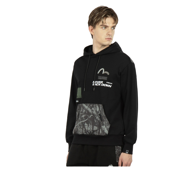EVISU 秋冬男士迷彩拼贴美式宽松连帽运动衫男2EAGNM2SW403RXCT