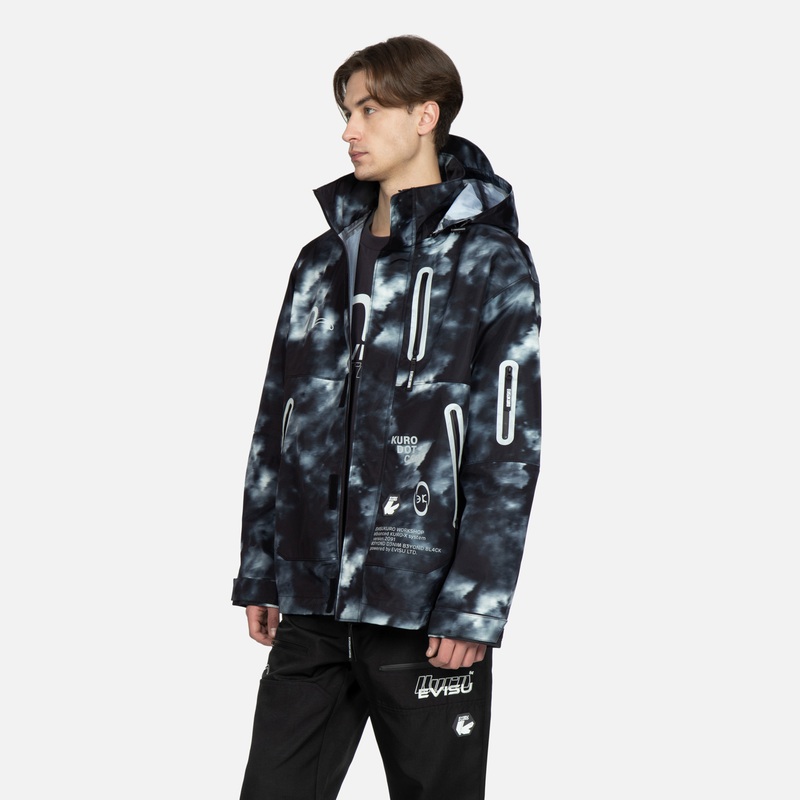 EVISUKURO2023新款男士满地印花休闲潮流时尚夹克外套男