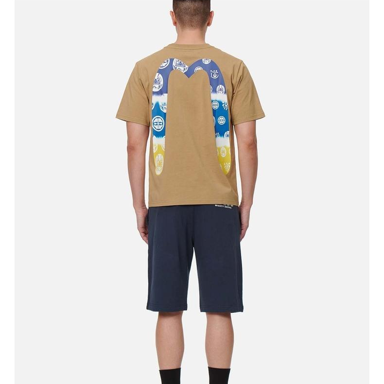 EVISU 男女同款修身扎染效果大M印花短袖T恤2ESHTM3TS701XXCT