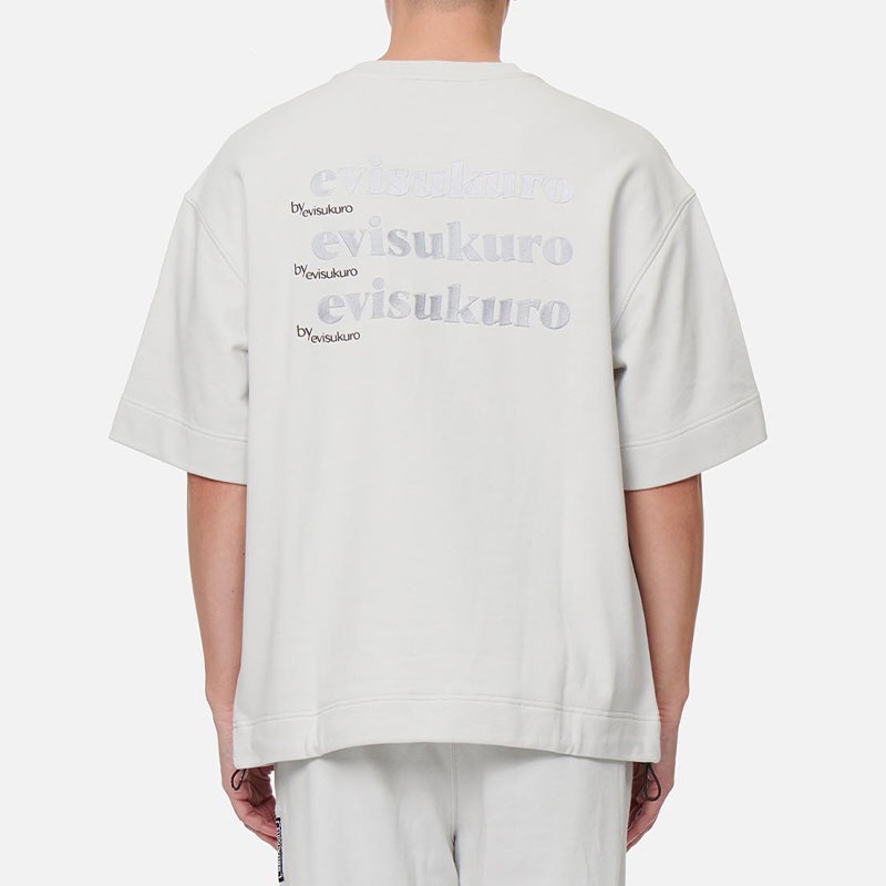 EVISU夏季渐变Logo刺绣宽松短袖圆领休闲男士T恤2ESGNM2SW352LFCT