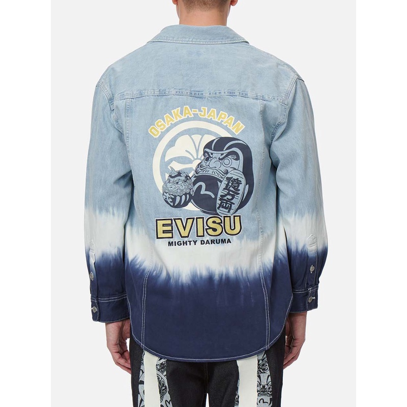 EVISU 春夏扎染衬衫男士休闲牛仔衬衫外套潮流2ESHTM2SJ710XXDN