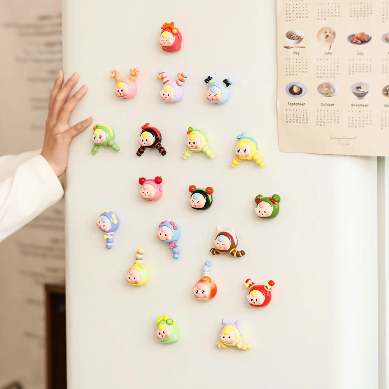 【猜刘海】娃三妹冰箱贴萌粒钥匙扣盲盒手办