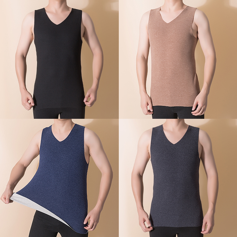 2024秋冬季男士无痕保暖背心无袖贴身内穿双面男款加绒加厚