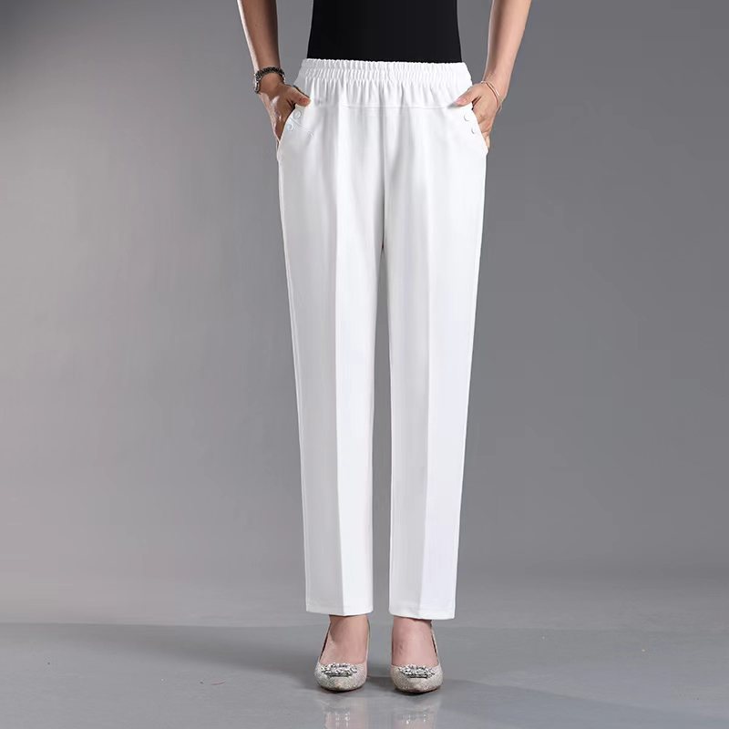 120-240斤特大码妈妈装春秋新款加肥加大遮肉高弹棉质小脚长裤女