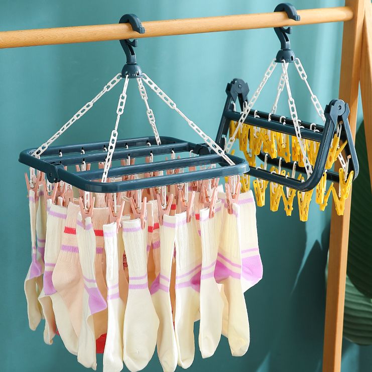 多功能晾衣架室内外多夹子衣架婴儿儿童袜子架家用阳台多晾晒架子