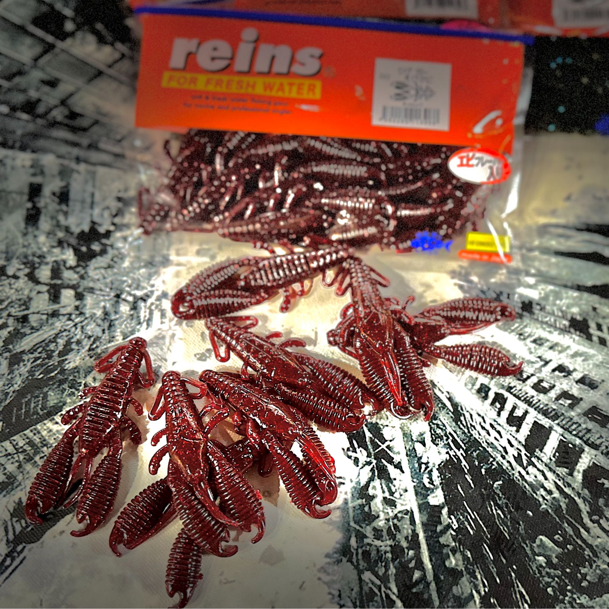 日本Reins鲈钓软饵环爪虾无盐材质可以在底部举手德州JIG渔具