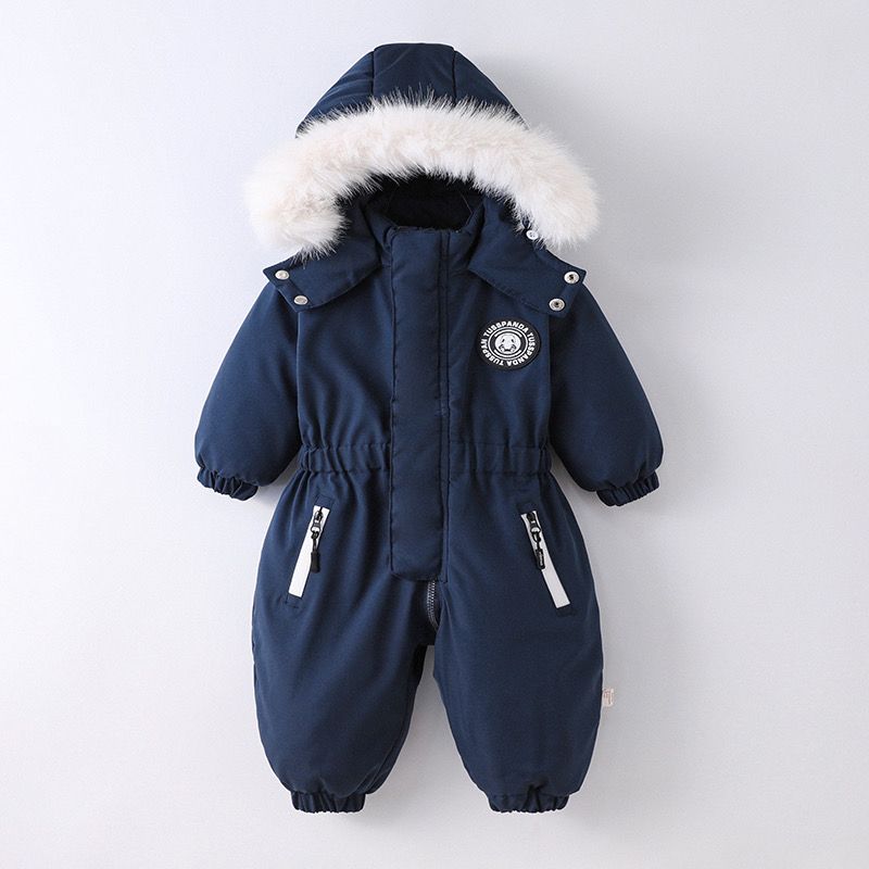 婴幼儿童宝宝滑雪服男女童服袄新生儿爬连体衣冬季外出