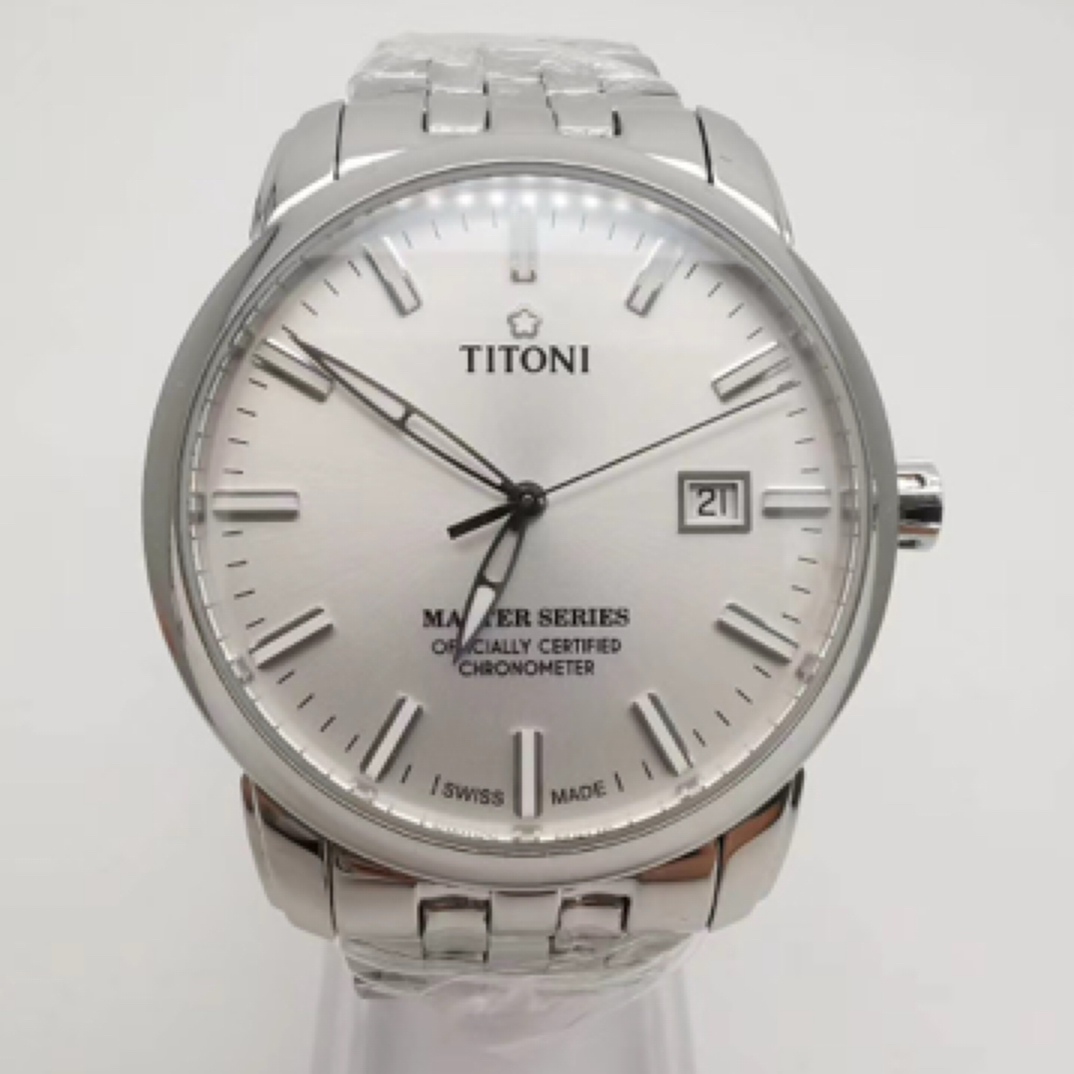 95新 Titoni/梅花 大师系列83188 S-575男士机械腕表白盘 