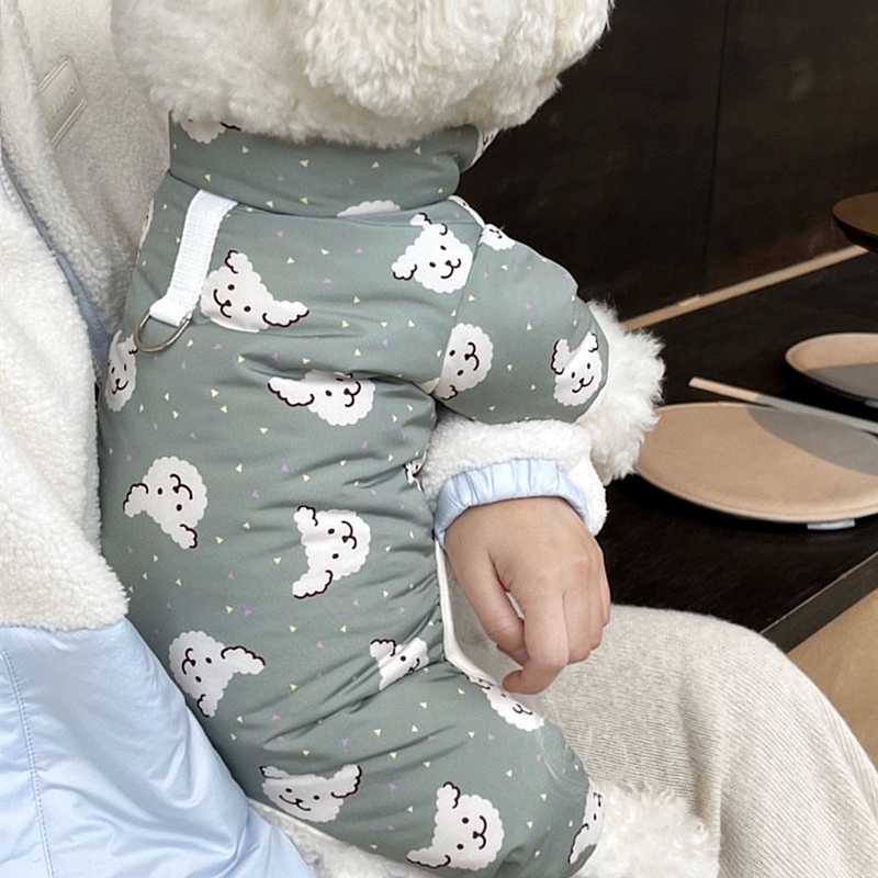 比心宠物四脚棉衣加厚保暖小狗狗衣服冬天泰迪比熊博美小型犬秋冬
