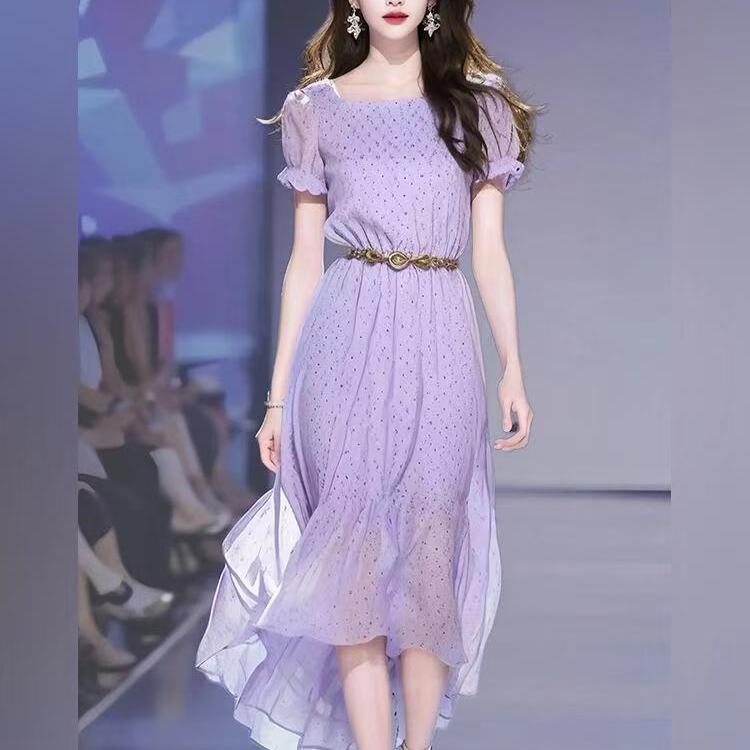 品牌撤柜女装 优雅连衣裙时尚气质连衣裙短袖（直播间扣号下单）