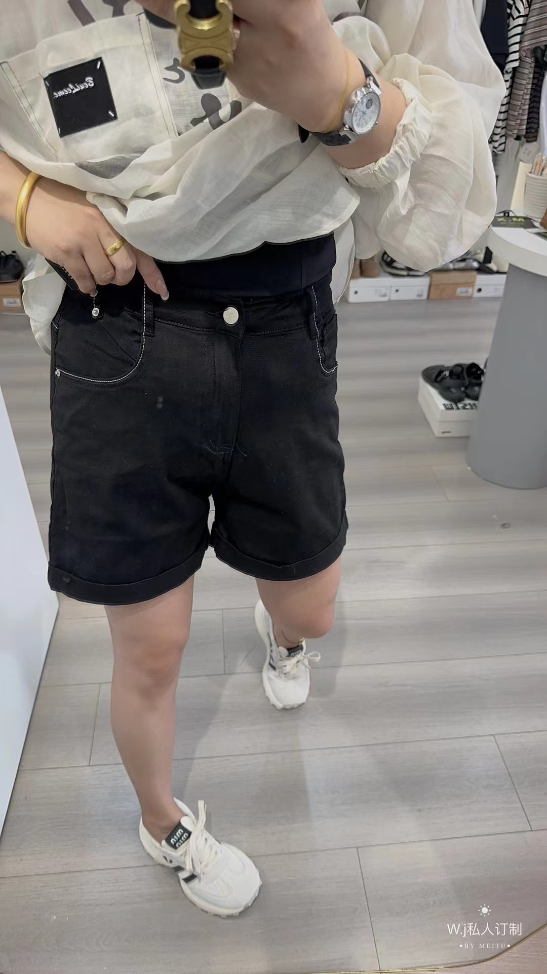 不要看图是特价链接  高弹力牛仔短裤  改869