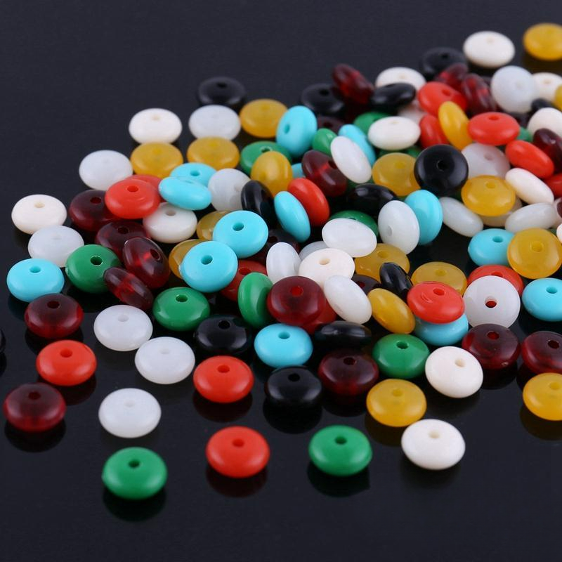 8MM亚克力仿翡翠车轮扁珠 散珠算盘珠隔珠隔片车轮扁珠DIY手链珠