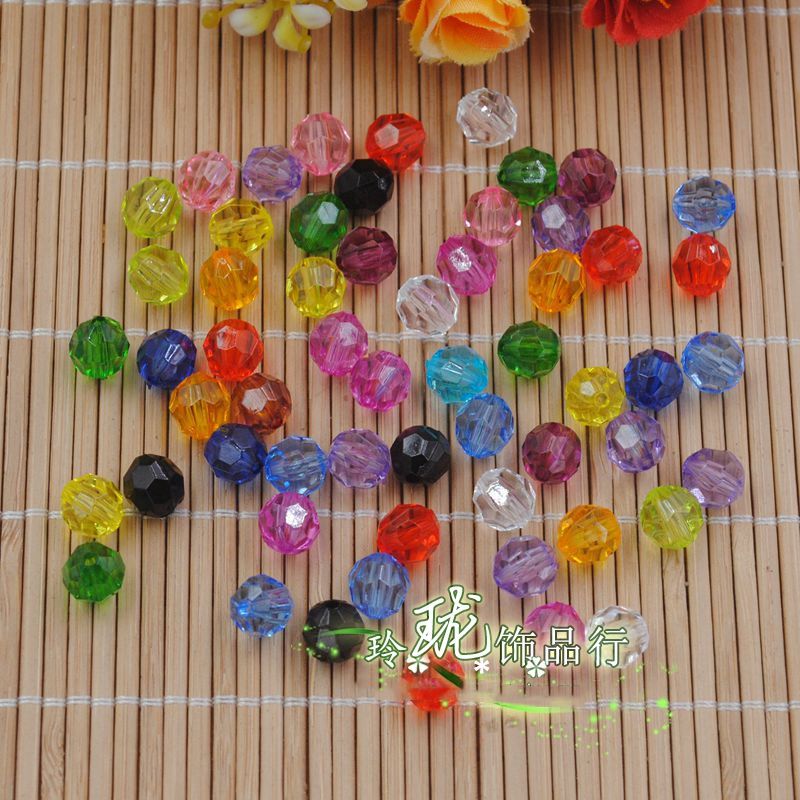 8mm32面A级亚克力透明角珠亚克力地球珠 珠子DIY手工串珠包包材料