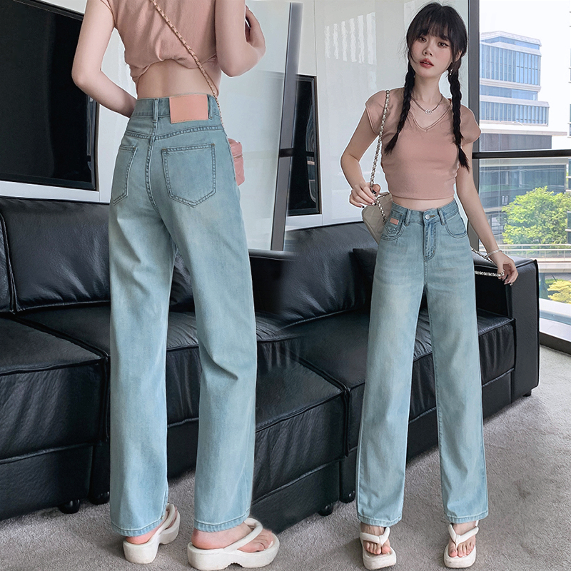 桃子西小个子夏季薄款天丝高腰显瘦百搭宽松定制改版直筒牛仔裤