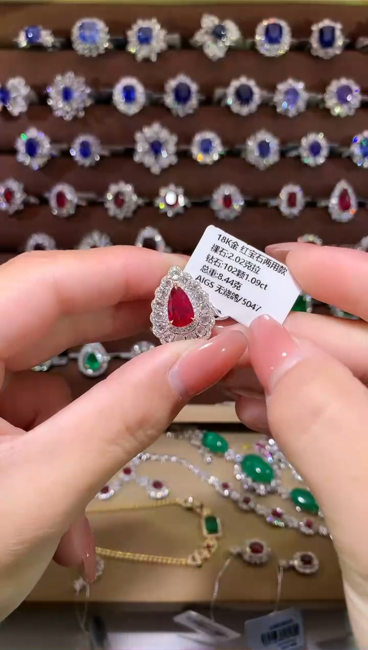 【闪购商品】红宝石戒指18K金镶嵌全款57000，定金27000
