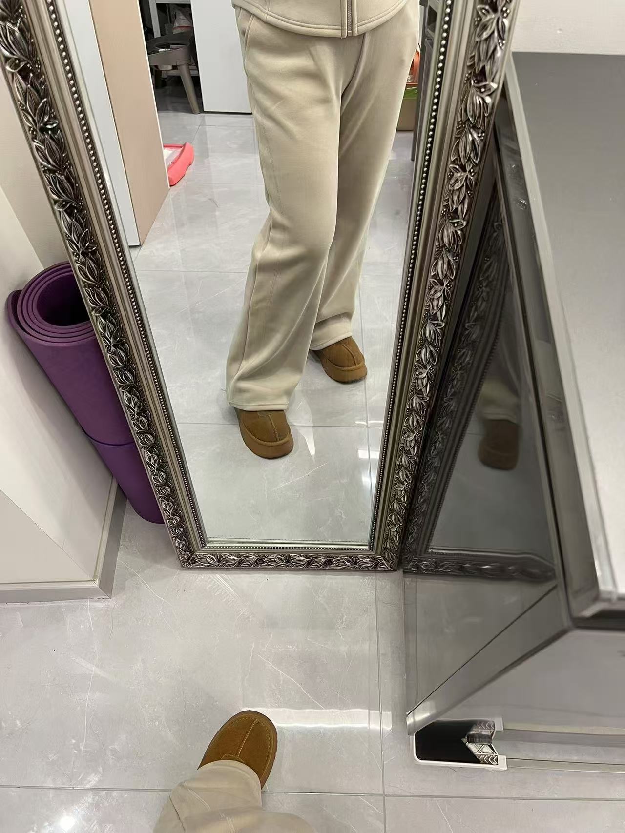 (小楠家)2024时尚款窄版阔腿防风裤060显瘦气质休闲外穿