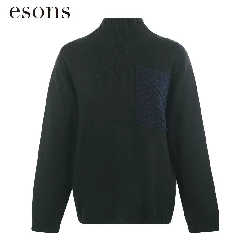 esons/爱城市【商场同款】法式纯色高领保暖针织衫毛衫35889820