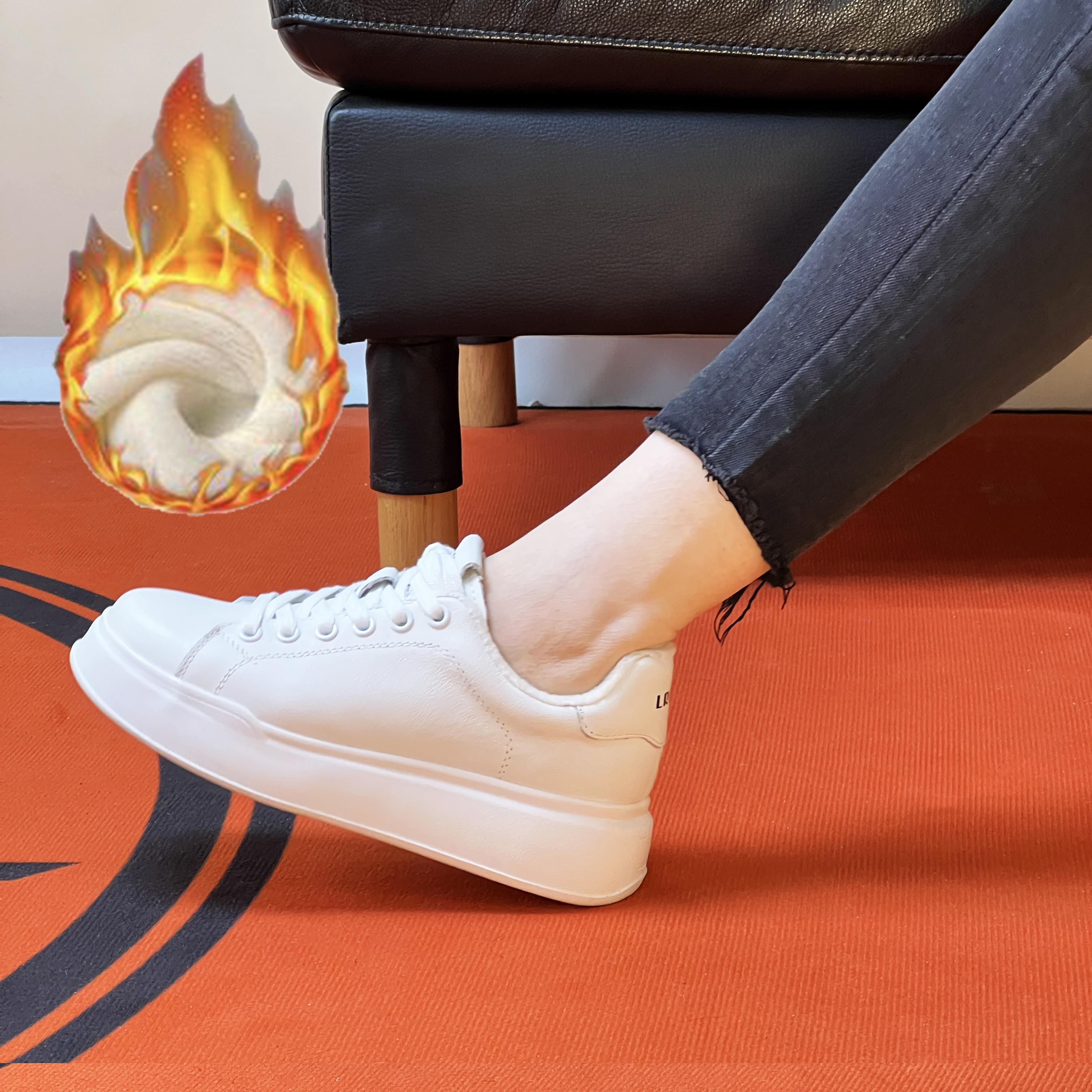 头层牛皮时尚设计感超轻底小白鞋羊皮内里女鞋厚底高端百搭板鞋