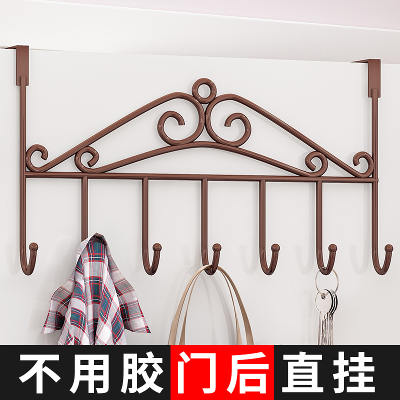 门后挂钩挂衣架壁挂墙上免打孔浴室无痕置物收纳衣服挂架神器背式