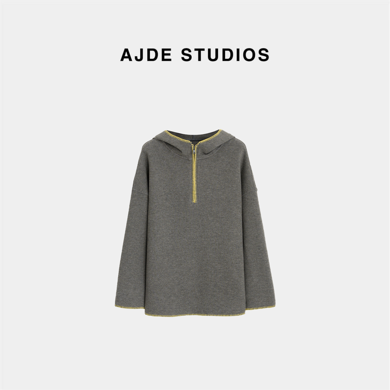 AJDE｜撞色刺绣大连帽衫 01