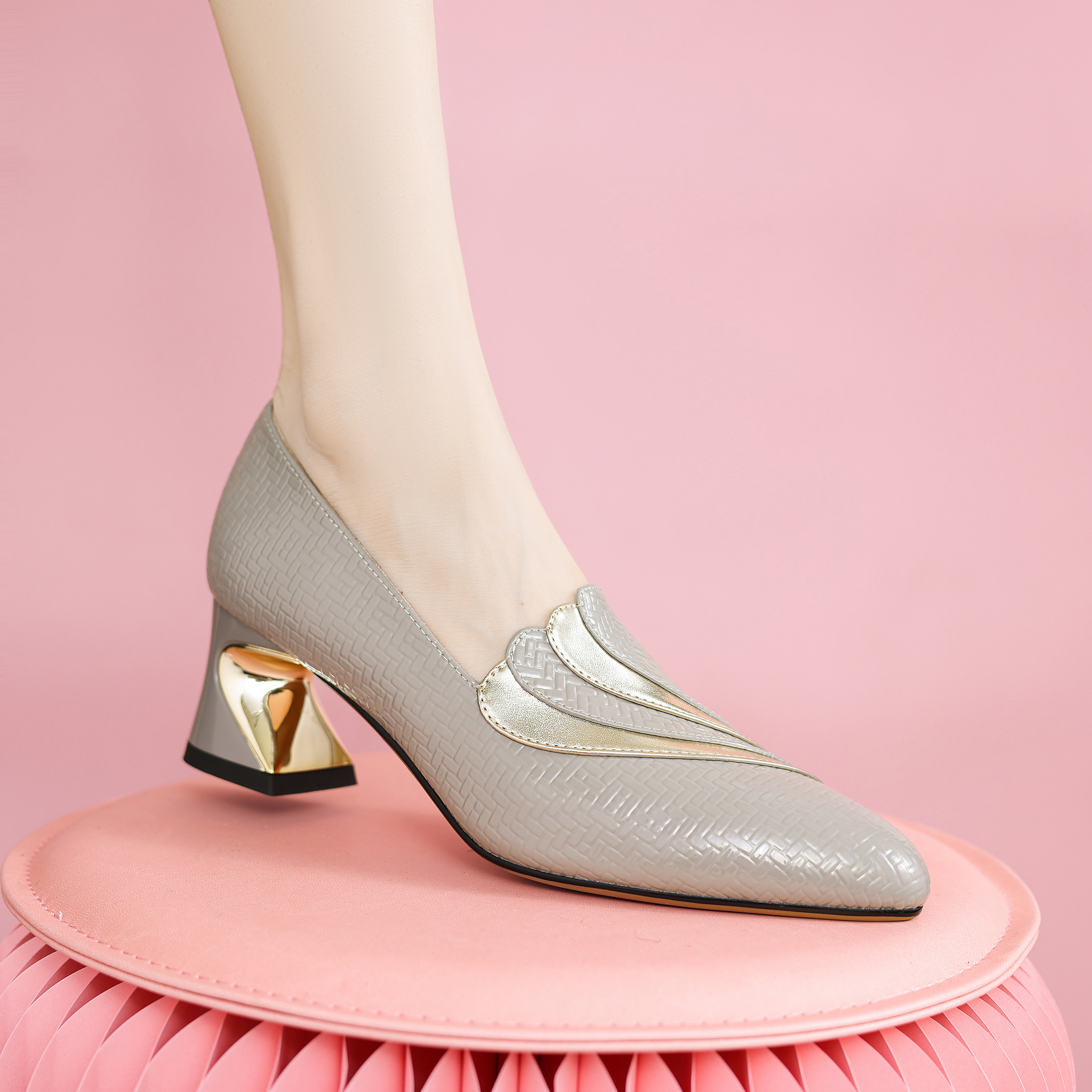 2024新款百搭高跟鞋气质时尚粗跟尖头时装舒适百搭x02-b69