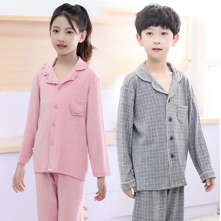【纯棉睡衣】小蚂蚁儿童成人男女中大童学生家居服翻领套套装秋冬