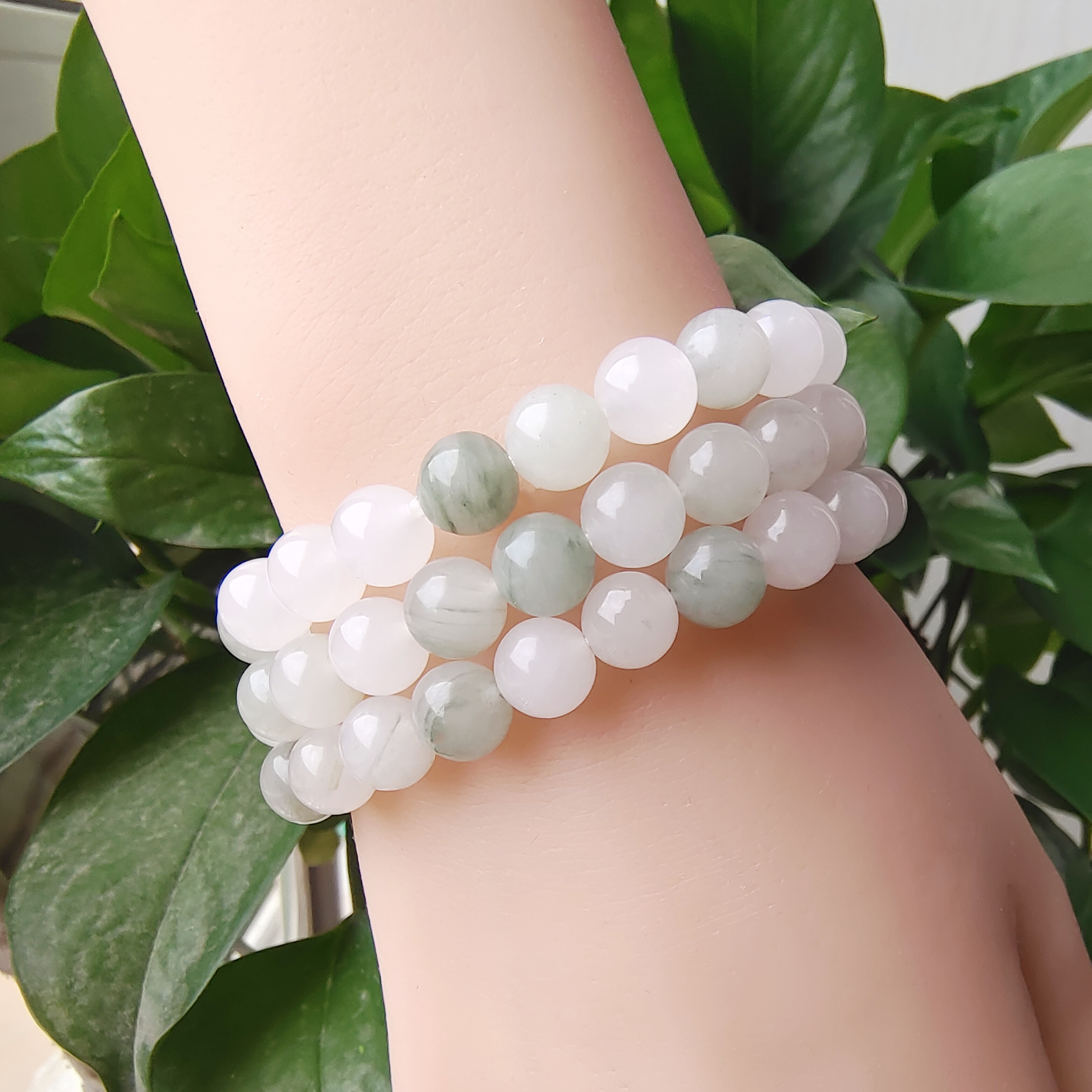 新疆天山翠玉手链女款金丝玉手串拍一发一