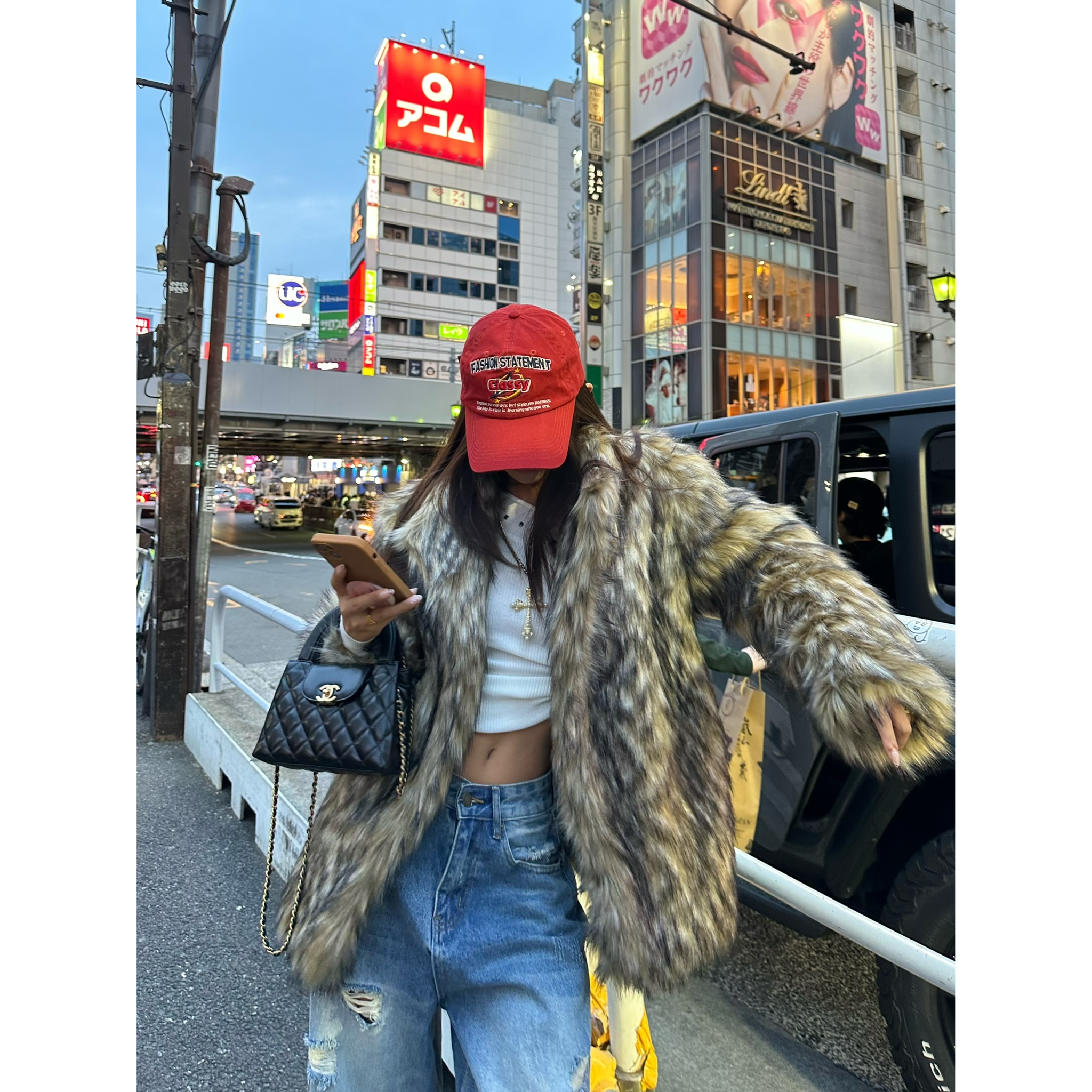 KKSHOP冬季时髦精穿搭！vintage高级感仿貉子毛加厚环保皮草时尚