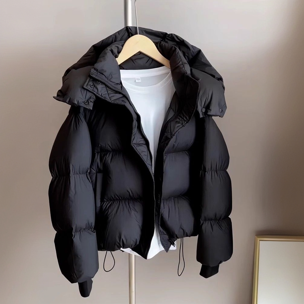 2025冬季新款羽绒棉服短款连帽加厚棉衣面包服宽松棉袄外套女