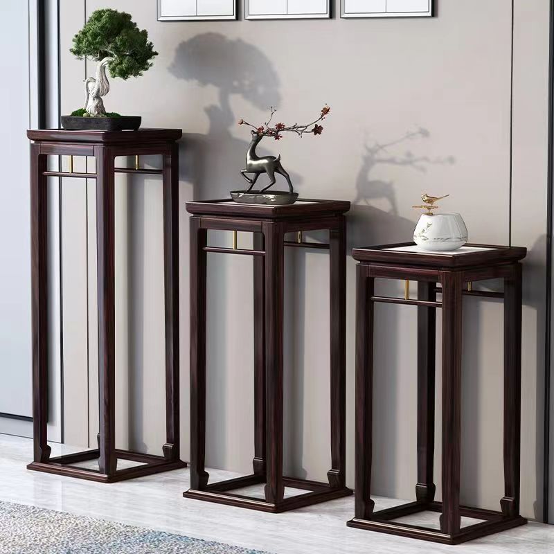 新中式紫金檀木全实木花架置物架客厅客厅装饰盆景架现代居家木质