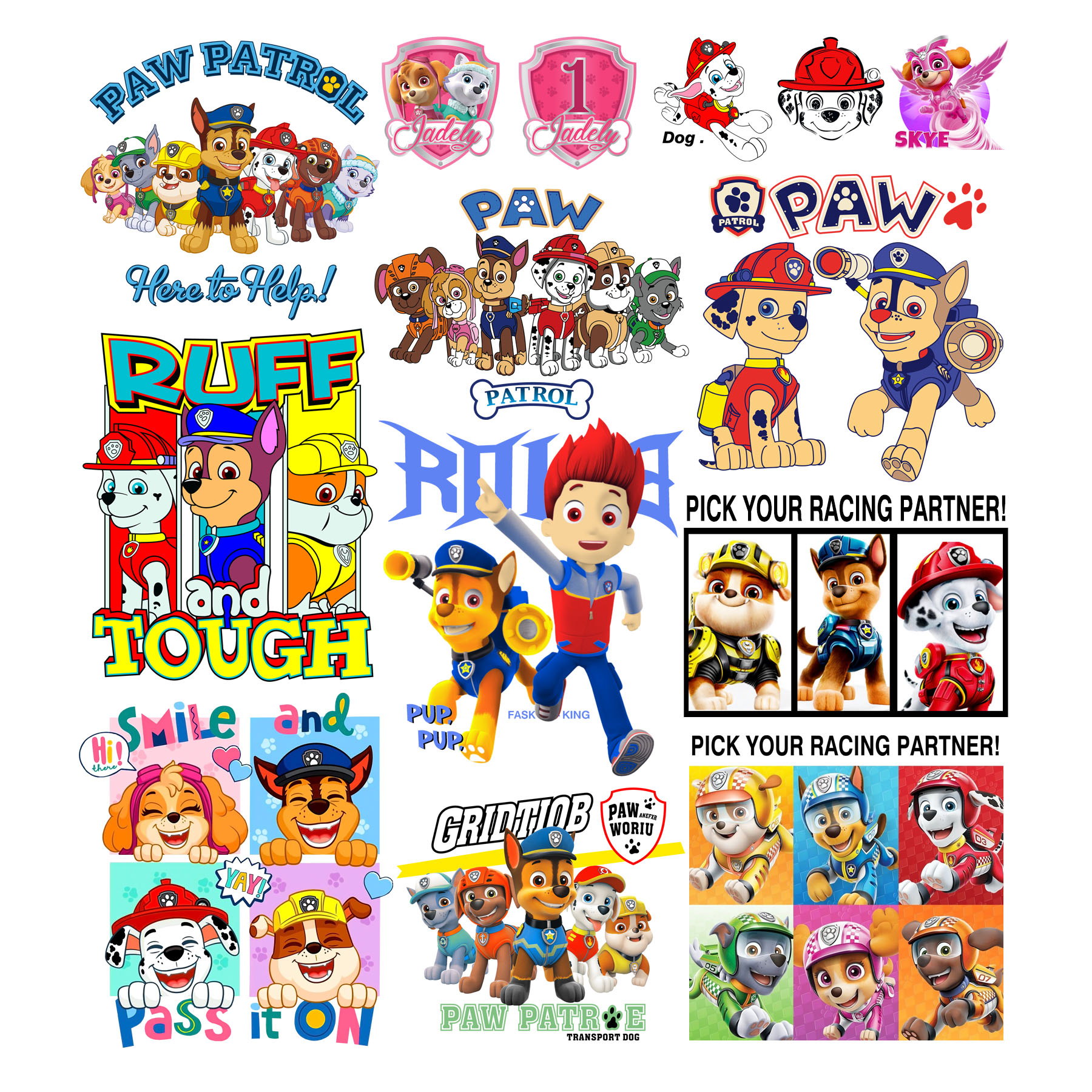 旺旺队白墨烫画卫衣烫画热转印服装辅料，满20包邮（冷撕）