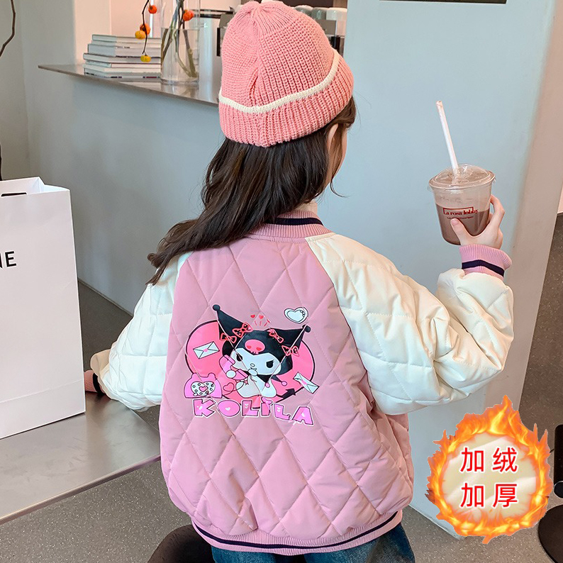 女童棉服冬2024新款洋气儿童加绒加厚棉衣小女孩冬季棉袄