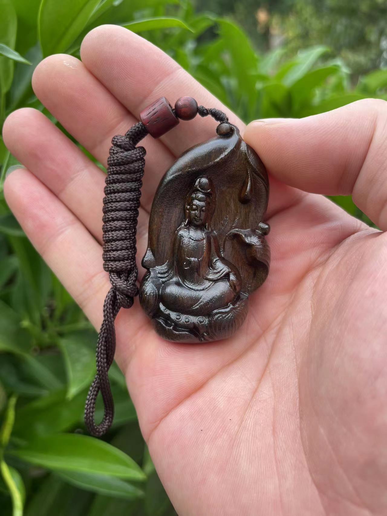 自在观音达拉干正区原木精工观姐姐挂件