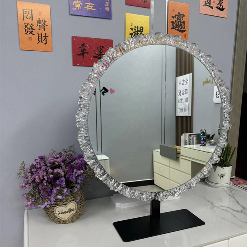新款太阳镜子亚克力镜子大镜子梳妆台镜子移动镜子3色变光