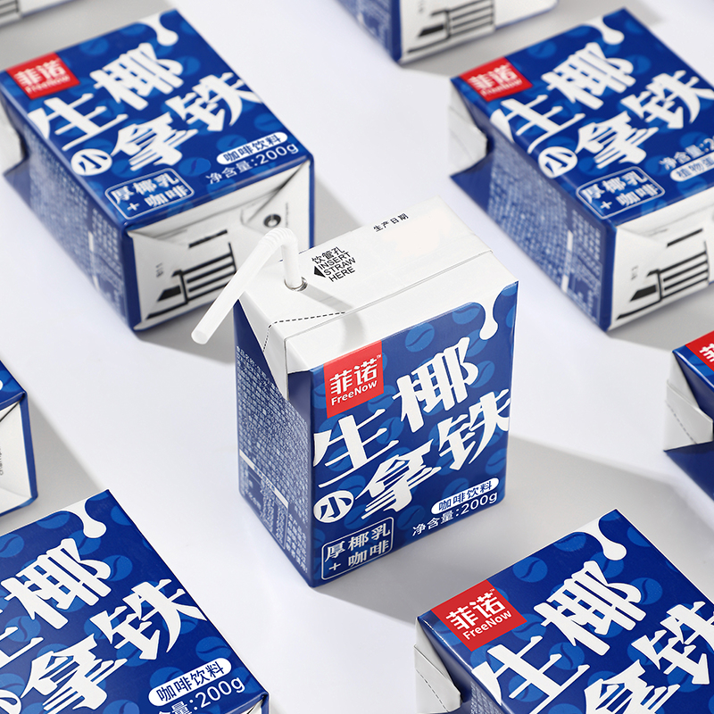 菲诺生椰便携装小拿铁200ml即饮饮料椰香丝滑办公提神椰乳加咖啡