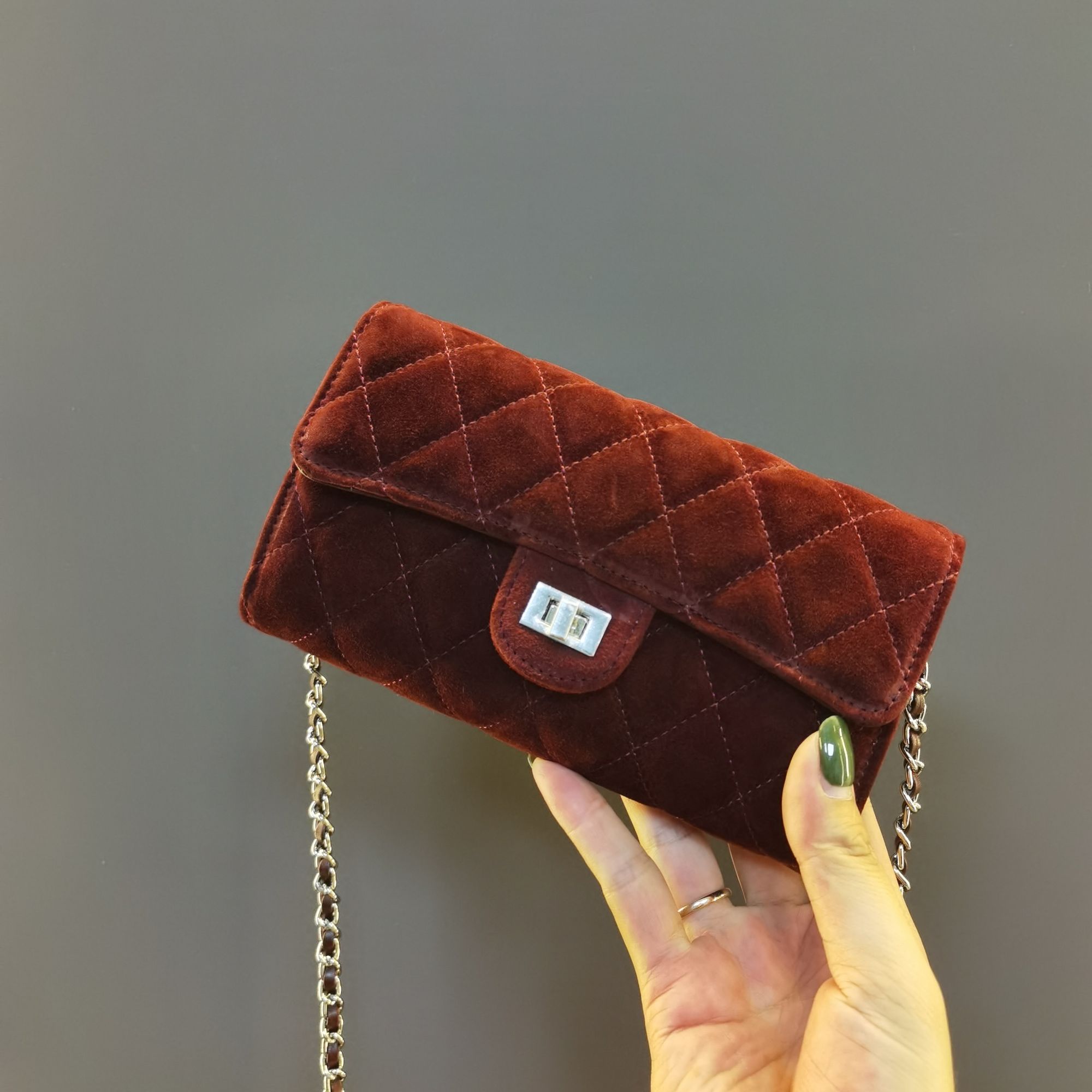 菱形格小香风斜挎包潮流经典时尚女士黑色长款长款黑白单肩